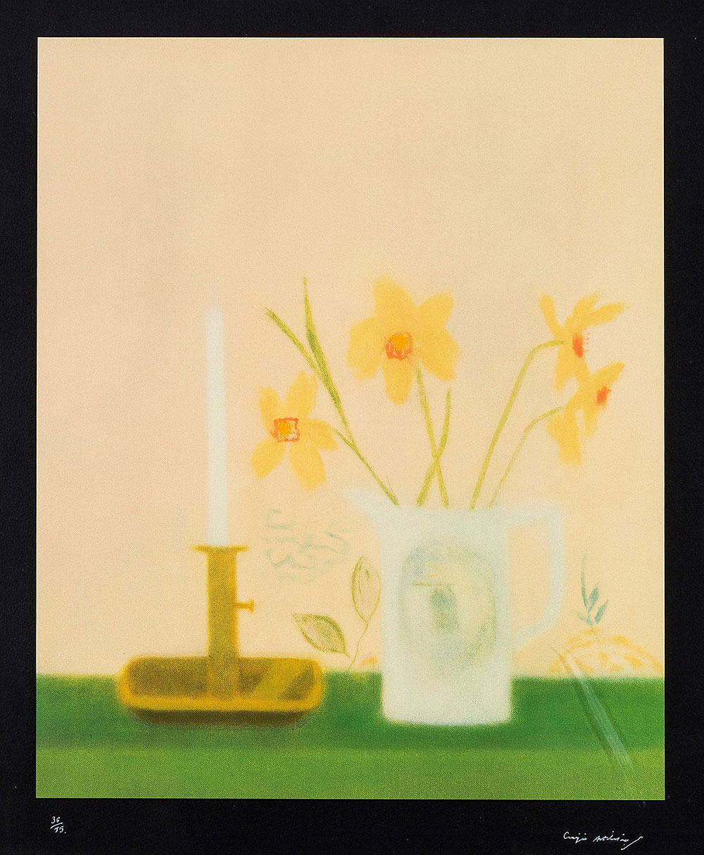 Craigie Aitchison Daffodils and Candlestick