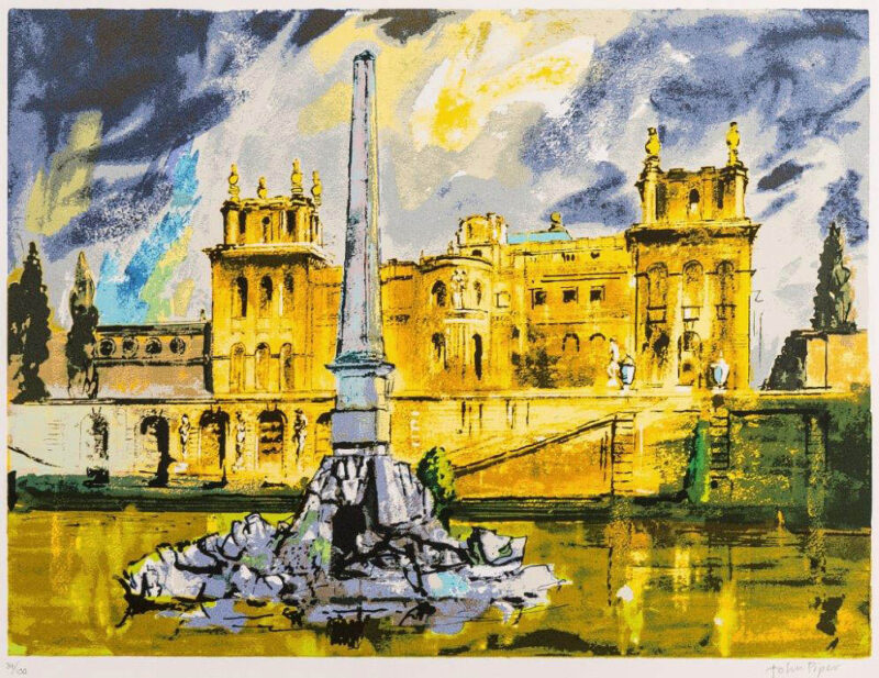 John Piper Blenhiem Palace Duchene Fountain Screenprint 1989