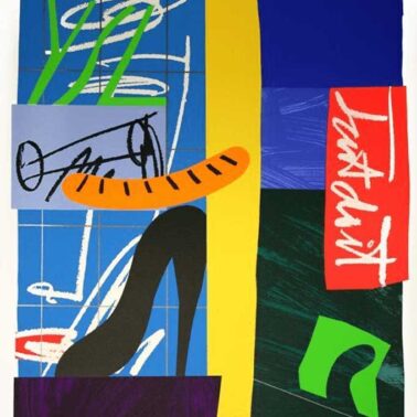 Bruce McLean Another Bad Night Out on Sausage Street 83 x 64 cm framed screenprint 2000
