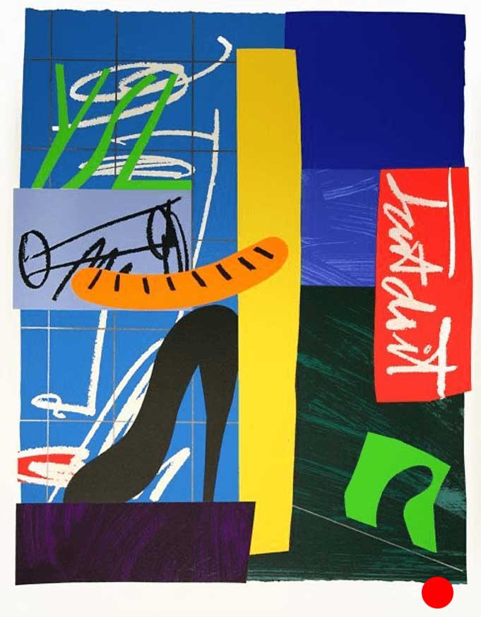 Bruce McLean Another Bad Night Out on Sausage Street 83 x 64 cm framed screenprint 2000