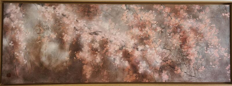 Yiching Chen Souffle, 2013 Nihonga Pigments on paper mounted on wood, 65 x 185 cm framed £11,500.00