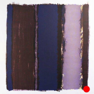 Yuko Shiraishi Purple Stripe 1989 screenprint Ed.30. 62 x 60 cm framed