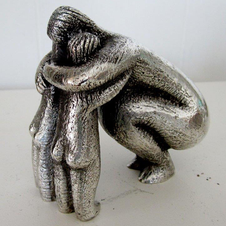Vanessa Pooley mother with 2 children silver plated bronze 2013